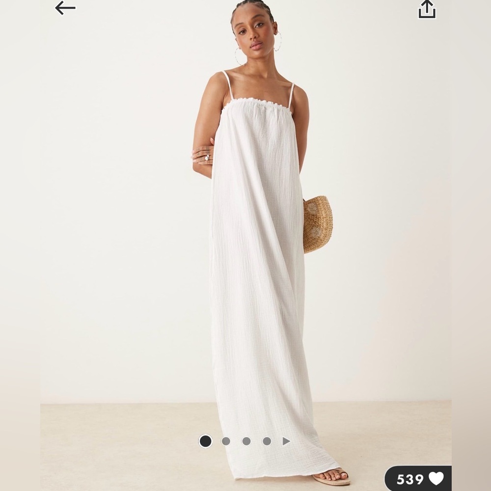 ASOS White Maxi Dress Spaghetti Strap